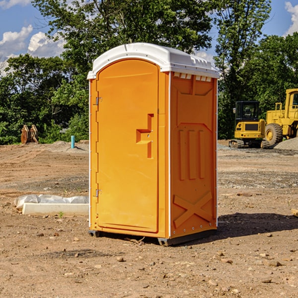 how often are the portable restrooms cleaned and serviced during a rental period in Grimstead VA